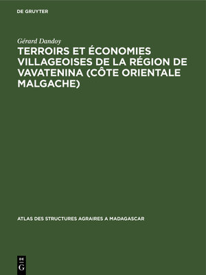 cover image of Terroirs et économies villageoises de la région de Vavatenina (Côte orientale malgache)